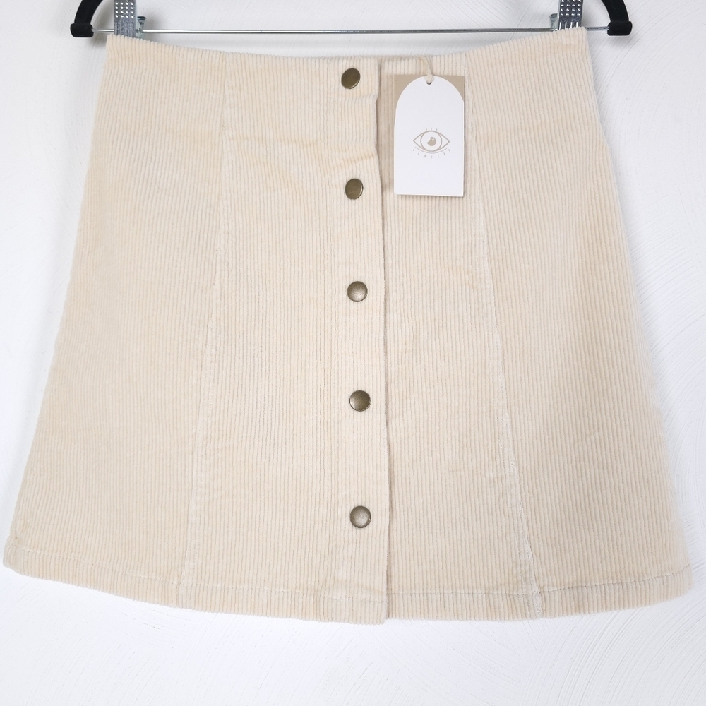 Jackson Rowe Crystal Skirt- Coconut Cord A-Line Mini Skirt